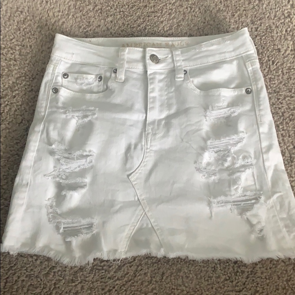 White jean skirt